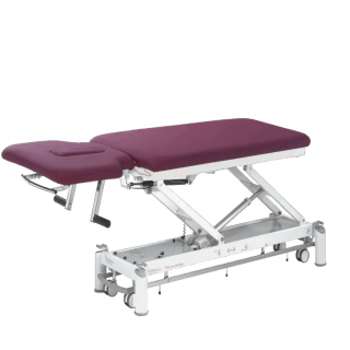 OSTEO OS 206 electric stretcher: two bodies with inclined-decline backrest and operated by gas piston