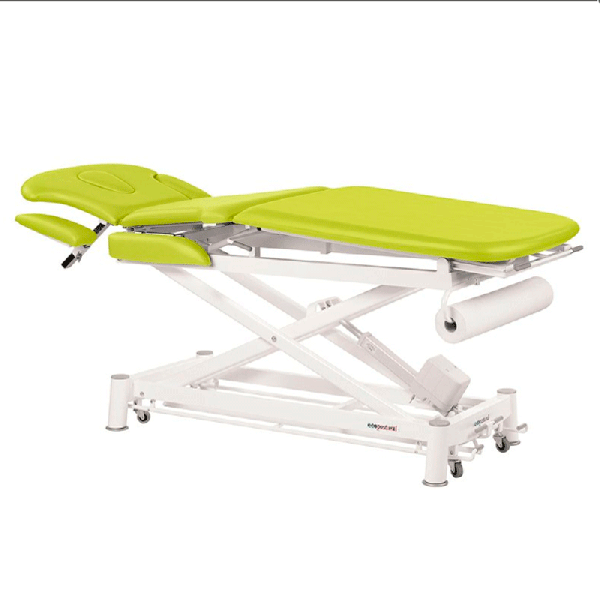 Ecopostural electric stretcher: three bodies with scissor structure, white and multifunctional (62 x 200cm)