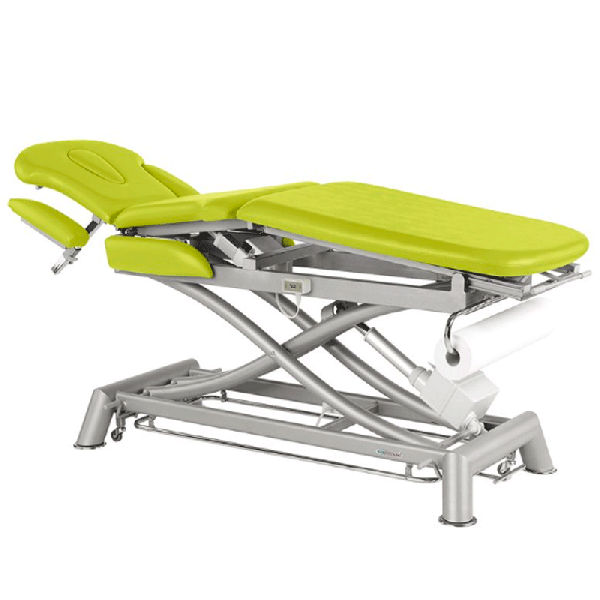 Ecopostural electric stretcher: Scissor lift, gray and multifunctional structure