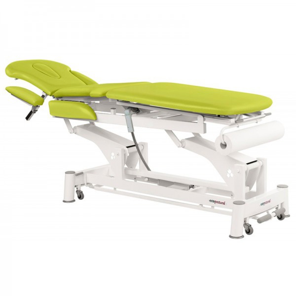 Ecopostural electric stretcher with multifunctional white connecting rod (62 x 200 cm)
