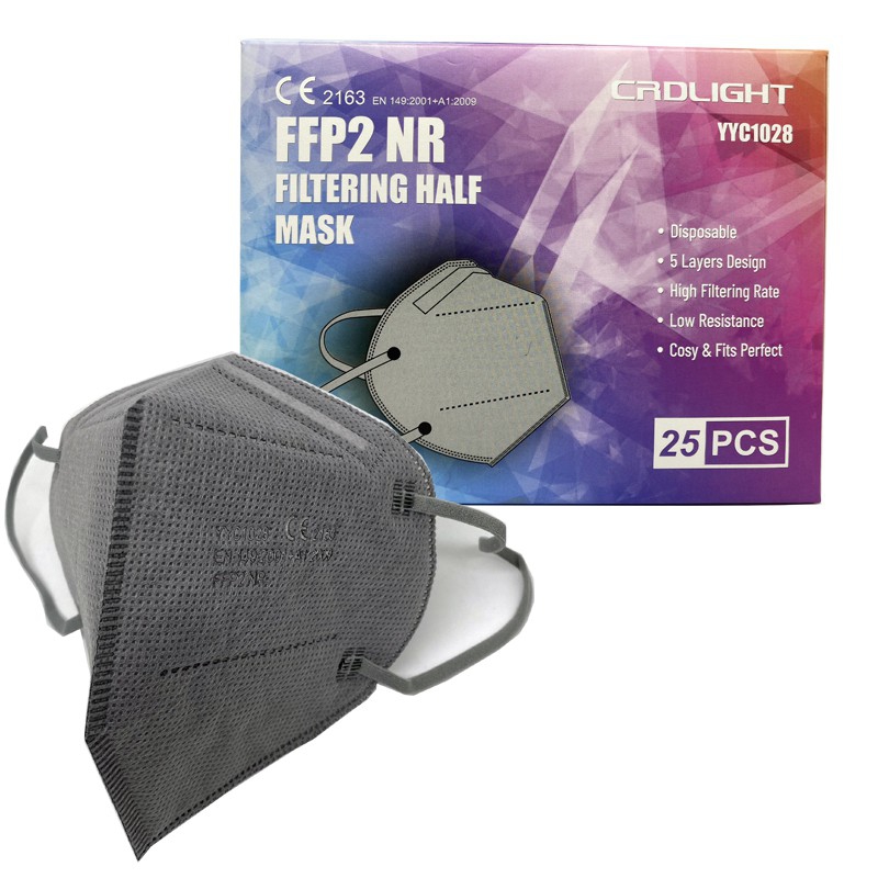 Gray ffp2 masks with european ce certificate (individually bagged box
