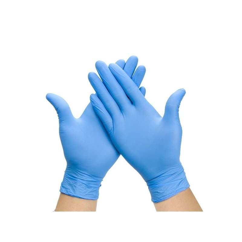 Powderfree, dualuse, ambidextrous nitrile gloves in blue with en455