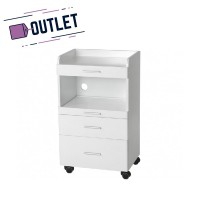 Aux white wooden cart: Equipped with three drawers and central space to house instrumentation - OUTLET Aux white wooden cart: Equipped with three drawers and central space to house instrumentation - OUTLET