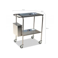 Stainless steel curing trolley with removable upper and lower tray, waste bucket (two models: with cylinder holder and without cylinder holder)
