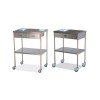 Stainless steel side table with removable top tray (Two models available)