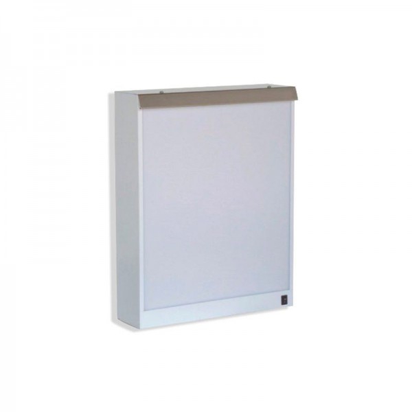 Wall-mounted negatoscope with a painted steel screen (White)