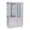 Stainless steel cabinet with four doors and two height-adjustable shelves