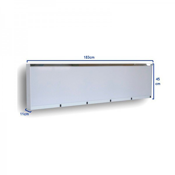 Wall-mounted stainless steel negatoscope with five methacrylate screens