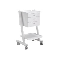 Mobile dental cart with wheels c2rk3: contains three drawers