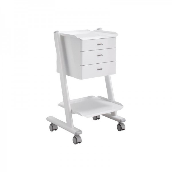 Mobile dental cart with wheels c2rk3: contains three drawers