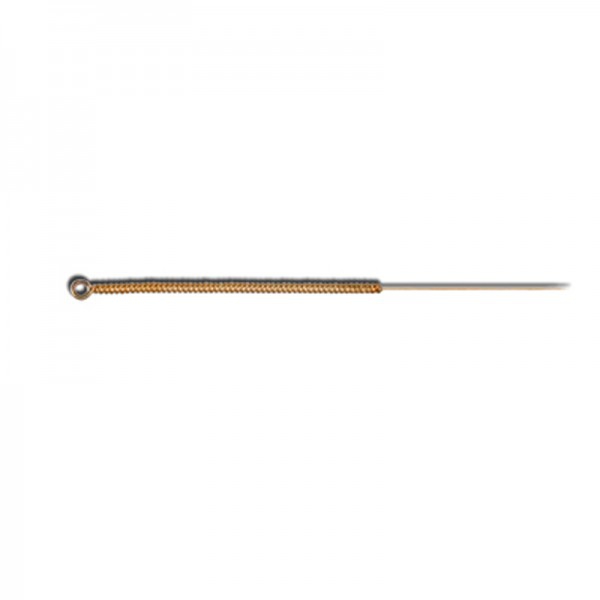 Chinese Acupuncture Needle with Head and Without Guide, Gold-Plated 18-Karat Zenlong 0.22X25 mm Chinese Acupuncture Needle with Head and Without Guide, Gold-Plated 18-Karat Zenlong 0.22X25 mm