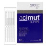 Azimut B-Type acupuncture needles - Silver-plated handle with round head without guide in blister pack of five needles