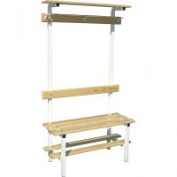 Simple wardrobe bench with shoe rack, hanger and top shelf