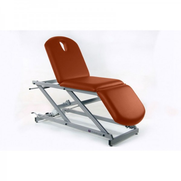 Hydraulic examination stretcher: three bodies, chair type with roll holder and facial cap (two models available)