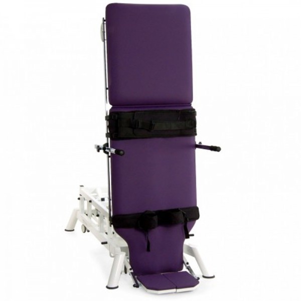 Electric standing stretcher: two bodies with two motors adjustable in height, verticalization and retractable wheels Electric standing stretcher: two bodies with two motors adjustable in height, verticalization and retractable wheels