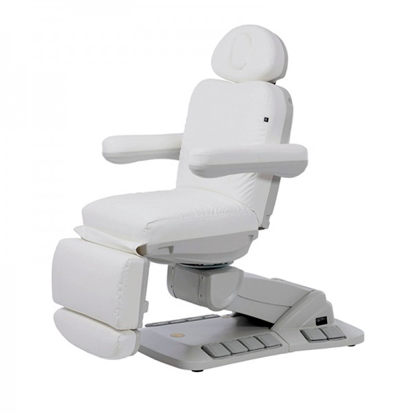 Tella high-end aesthetic stretcher chair with heating: Electric with four motors, 90º rotation, folding armrests and integrated buttons and pedals