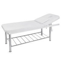 Ilim beauty table: Fixed chrome-plated structure with two bodies, manual backrest inclination and facial hole Ilim beauty table: Fixed chrome-plated structure with two bodies, manual backrest inclination and facial hole