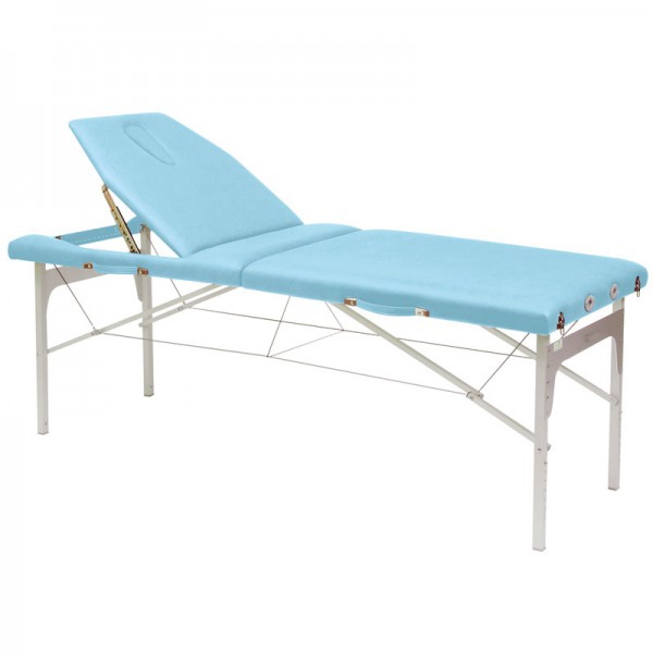 Ecopostural folding stretcher: two sections, with aluminum structure and adjustable legs (70 x 182 cm)