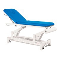 Ecopostural electric stretcher with peripheral system: White connecting rod with two bodies (62 x 188 cm)