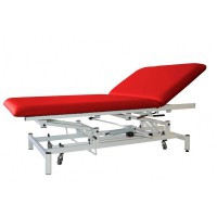 Bobath hydraulic stretcher: two bodies, with reclining backrest and retractable wheels