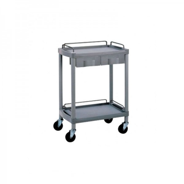 OK Farma1 cart: with two shelves and two drawers, protective railings and safety wheels