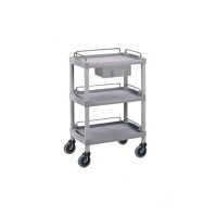 OK Farma4 cart: with three shelves and a drawer, protective rails and safety wheels OK Farma4 cart: with three shelves and a drawer, protective rails and safety wheels