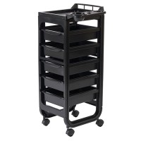 Soapy Rolling Hairdressing Cart - Five Pull Out Drawers, Open Sides and Top Handle