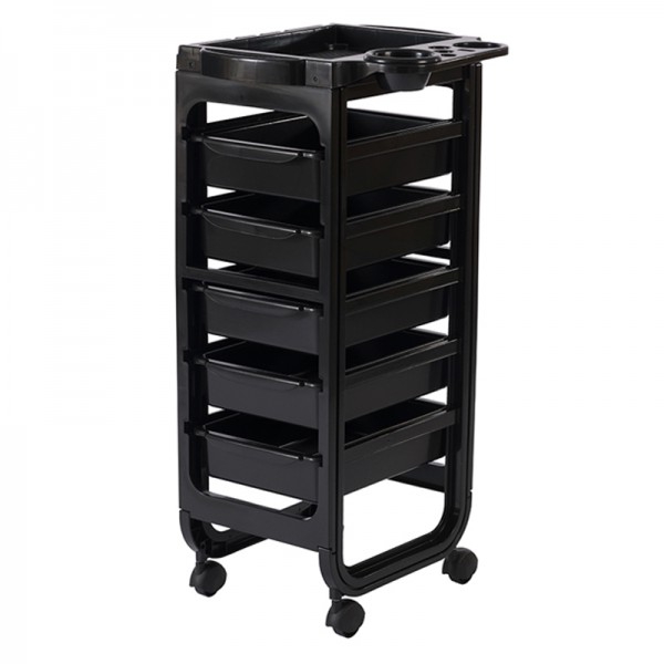 Comby Rolling Styling Trolley - Five pull-out drawers, open sides and side handles Comby Rolling Styling Trolley - Five pull-out drawers, open sides and side handles