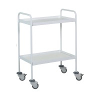 Epoxy dressing trolley with two resin shelves (white color)