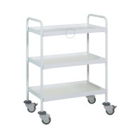 Epoxy dressing trolley with three resin shelves (white color)