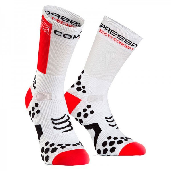 Compressport Pro Racing Socks V2.1 - Ultra Technical Socks (Cycling) - White/Red