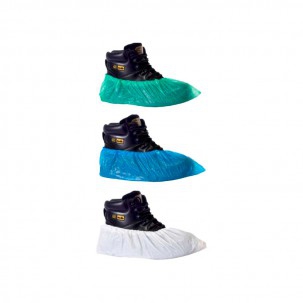 Shoe covers - rough polyethylene shoes with CE certificate: Color green, blue or white (100 Units)