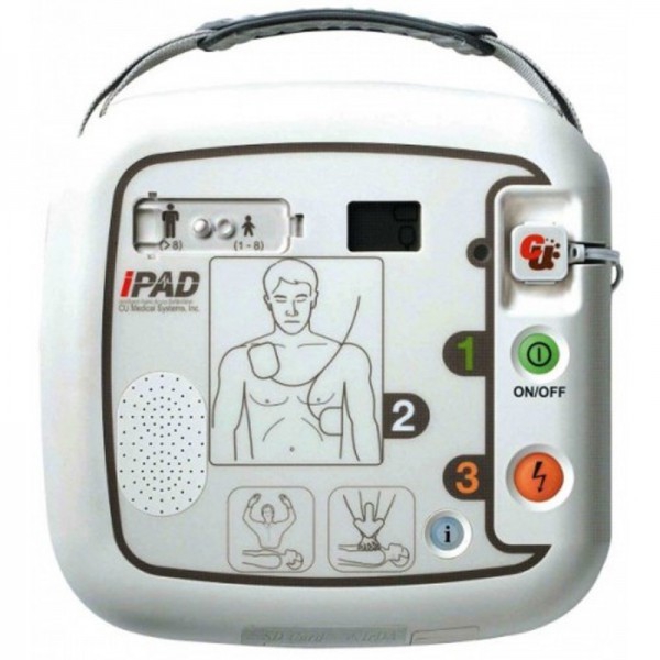 Semiautomatic defibrillator IPAD CU-SP1: easy to use, instructions and voice prompts