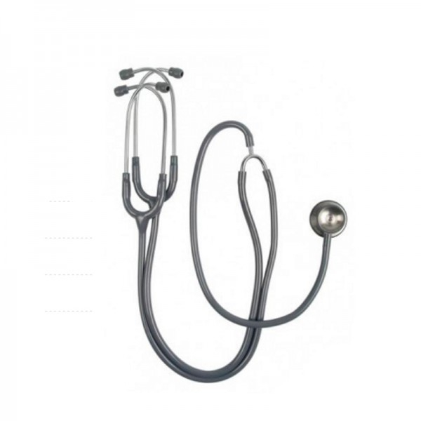 Riester Duplex Teaching Stethoscope: made of stainless steel, with two archwires, in cardboard display box (slate grey)