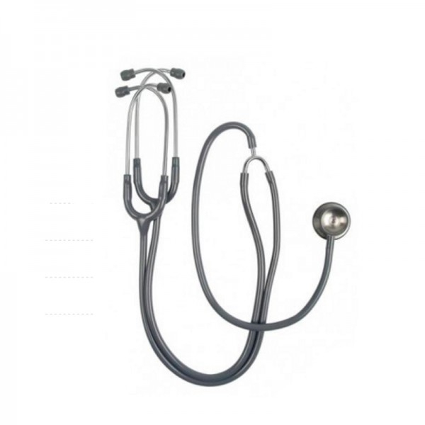 Riester Duplex Teaching Stethoscope: made of stainless steel, with two archwires, in cardboard display box (slate grey) Riester Duplex Teaching Stethoscope: made of stainless steel, with two archwires, in cardboard display box (slate grey)