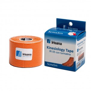 Irisana Kinesiology Tape with Tourmaline, Orange 5 cm x 5 m