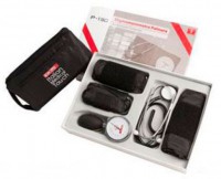 Kit: Metallic anaeroid sphygmomanometer + aluminum stethoscope, a bell + 3 cuffs (child, adult and obese) P-130 Kit: Metallic anaeroid sphygmomanometer + aluminum stethoscope, a bell + 3 cuffs (child, adult and obese) P-130