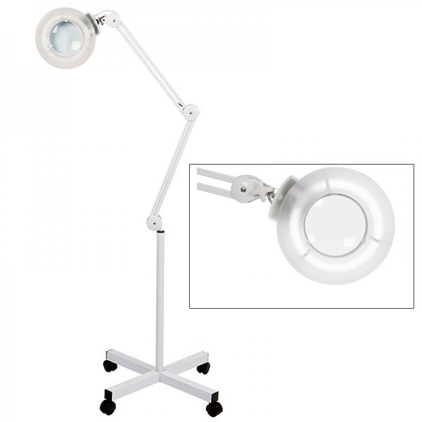 Broad fluorescent light magnifying lamp with three magnifications (rollable base) Broad fluorescent light magnifying lamp with three magnifications (rollable base)
