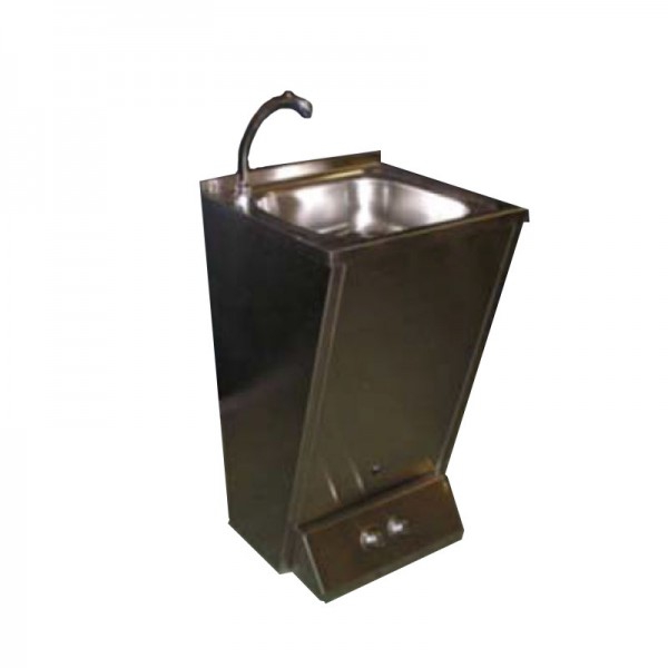 Stainless steel sink: with network installation and activation by means of two buttons (45 x 45 x 85 cm)