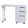 Plex folding manicure table: With three drawers and locking wheels