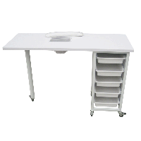 Ulnar manicure table: Equipped with five drawers, vacuum cleaner and palm rest cushion