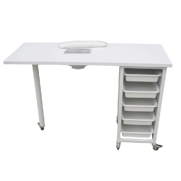 Ulnar manicure table: Equipped with five drawers, vacuum cleaner and palm rest cushion Ulnar manicure table: Equipped with five drawers, vacuum cleaner and palm rest cushion