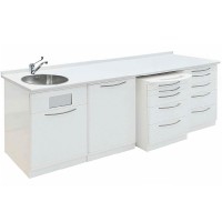 Metal Unit for Dental Clinics with built-in Sink on the left