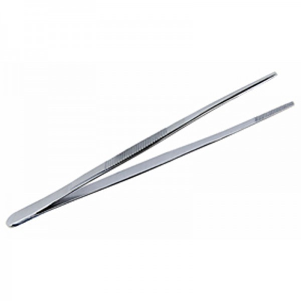 Thick Flat Point Forceps 12.5 cm: Ideal for auriculotherapy (stainless steel)
