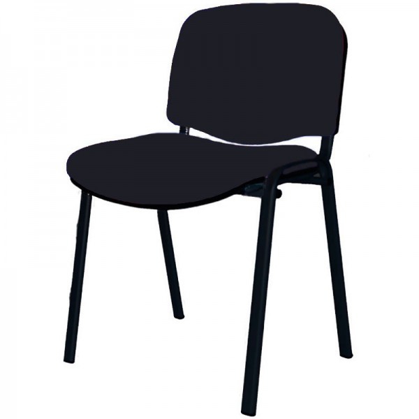 Iso chair with black epoxy structure and Baly (textile) upholstery in black