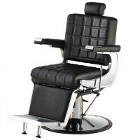 Bessone barber chair: reclining backrest, high quality upholstery and heavy duty hydraulic pump