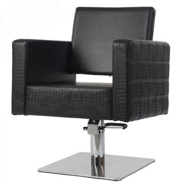 Brando Hairdressing Chair: Ergonomic, classic and elegant design, square lines and armrests