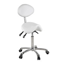 Dynamic Pony Type Beauty Stool: Ergonomic and elegant design and three pistons that regulate the height and inclination of the backrest and seat