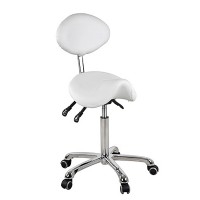 Dynamic Pony Type Beauty Stool: Ergonomic and elegant design and three pistons that regulate the height and inclination of the backrest and seat Dynamic Pony Type Beauty Stool: Ergonomic and elegant design and three pistons that regulate the height and inclination of the backrest and seat