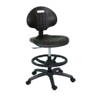 Kinefis Economy polyurethane stool: With backrest, footrest ring and high height of 59 - 84 cm Kinefis Economy polyurethane stool: With backrest, footrest ring and high height of 59 - 84 cm